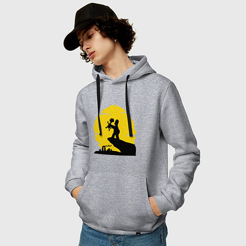 Мужская толстовка-худи Homer & Bart / Меланж – фото 3