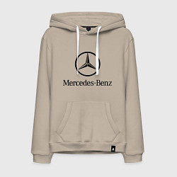 Толстовка-худи хлопковая мужская Logo Mercedes-Benz, цвет: миндальный