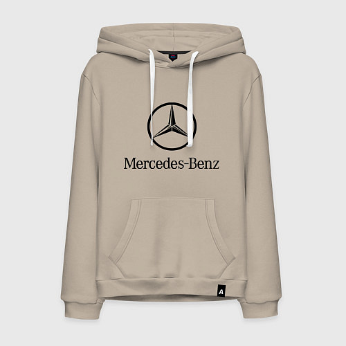 Мужская толстовка-худи Logo Mercedes-Benz / Миндальный – фото 1