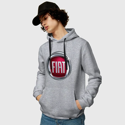 Мужская толстовка-худи FIAT logo / Меланж – фото 3
