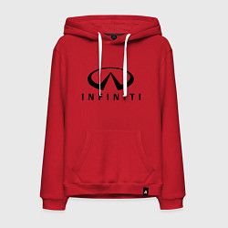 Толстовка-худи хлопковая мужская Infiniti logo, цвет: красный
