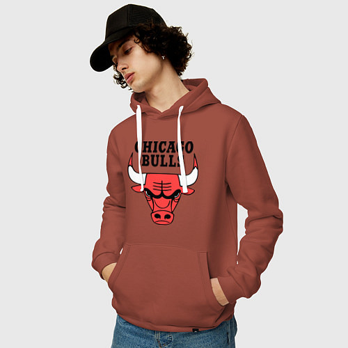 Мужская толстовка-худи Chicago Bulls / Кирпичный – фото 3