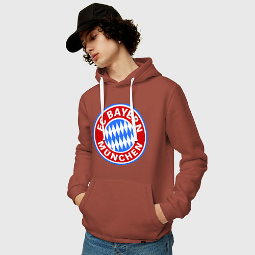 Мужская толстовка-худи Bayern Munchen FC / Кирпичный – фото 3