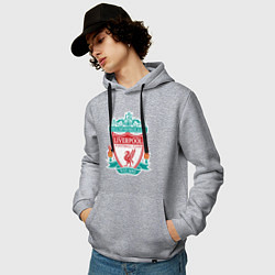 Толстовка-худи хлопковая мужская Liverpool FC, цвет: меланж — фото 2