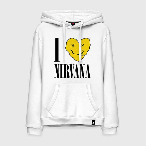 Мужская толстовка-худи I love Nirvana / Белый – фото 1