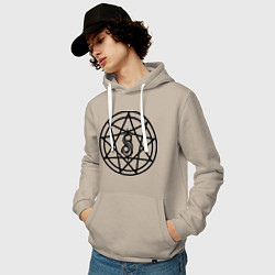 Толстовка-худи хлопковая мужская Slipknot Pentagram, цвет: миндальный — фото 2