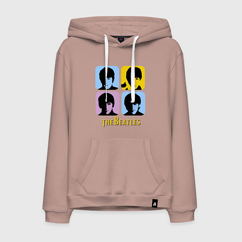 Мужская толстовка-худи The Beatles: pop-art / Пыльно-розовый – фото 1