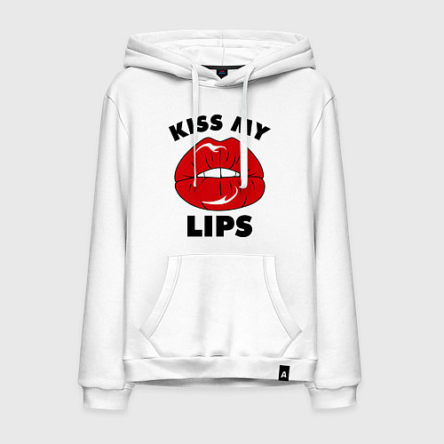 Мужская толстовка-худи Kiss my Lips / Белый – фото 1