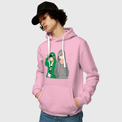 Толстовка-худи хлопковая мужская Моя геройская академия, цвет: светло-розовый — фото 2