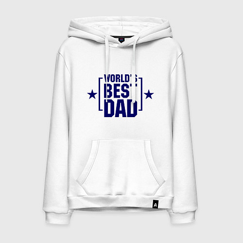 Мужская толстовка-худи Worlds best dad / Белый – фото 1