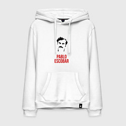 Толстовка-худи хлопковая мужская Pablo Escobar, цвет: белый