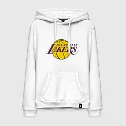 Толстовка-худи хлопковая мужская LA Lakers, цвет: белый