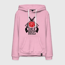 Толстовка-худи хлопковая мужская Guns n Roses: guns, цвет: светло-розовый