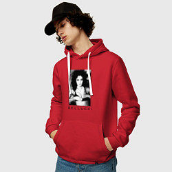 Толстовка-худи хлопковая мужская Monica Bellucci: Black, цвет: красный — фото 2