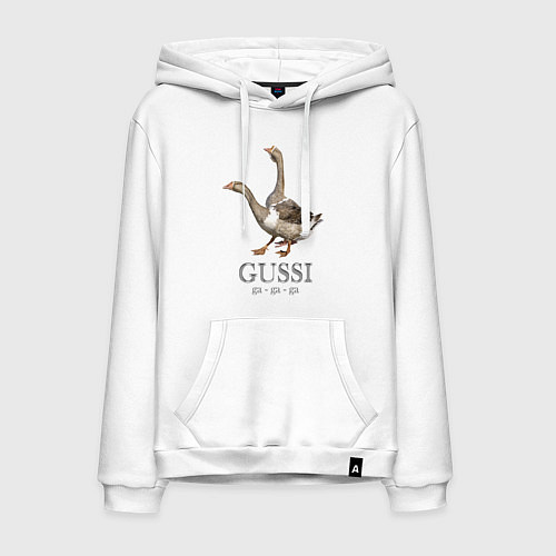 Мужская толстовка-худи Гуси / Белый – фото 1