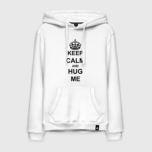 Мужская толстовка-худи Keep Calm & Hug Mе / Белый – фото 1