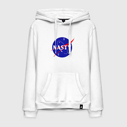 Толстовка-худи хлопковая мужская Nasty NASA, цвет: белый
