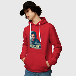 Толстовка-худи хлопковая мужская Freddie Mercury, цвет: красный — фото 2