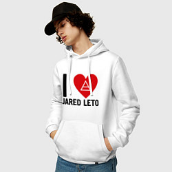 Толстовка-худи хлопковая мужская I love Jared Leto, цвет: белый — фото 2
