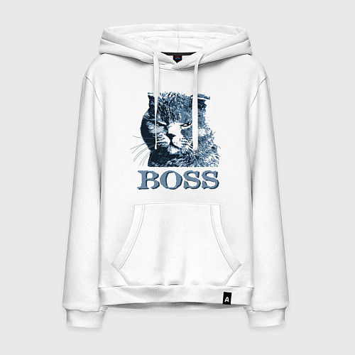 Мужская толстовка-худи Boss cat / Белый – фото 1