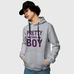 Толстовка-худи хлопковая мужская Pretty SWAG Boy, цвет: меланж — фото 2
