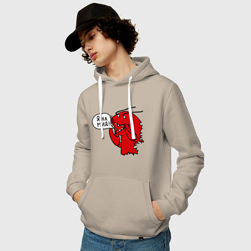 Мужская толстовка-худи Рак: я на мид / Миндальный – фото 3