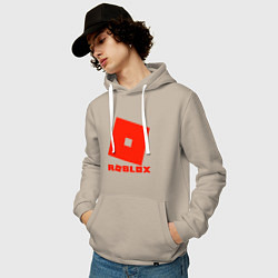 Толстовка-худи хлопковая мужская Roblox Logo, цвет: миндальный — фото 2