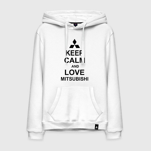 Мужская толстовка-худи Keep Calm & Love Mitsubishi / Белый – фото 1