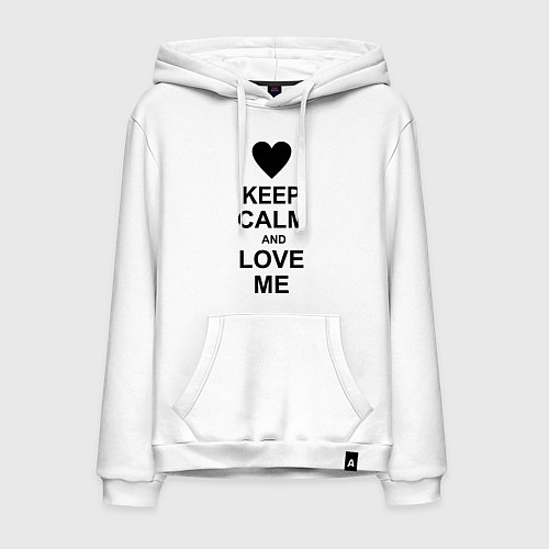 Мужская толстовка-худи Keep Calm & Love Me / Белый – фото 1