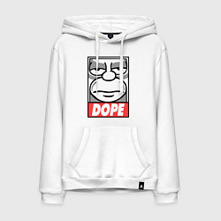 Толстовка-худи хлопковая мужская Homer dope, цвет: белый