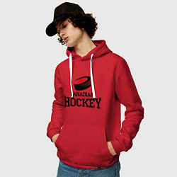 Толстовка-худи хлопковая мужская Canadian hockey, цвет: красный — фото 2