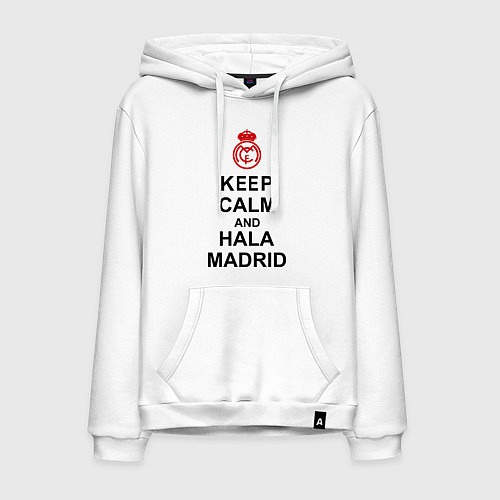 Мужская толстовка-худи Keep Calm & Hala Madrid / Белый – фото 1