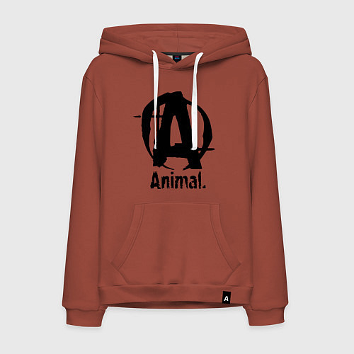 Мужская толстовка-худи Animal Logo / Кирпичный – фото 1