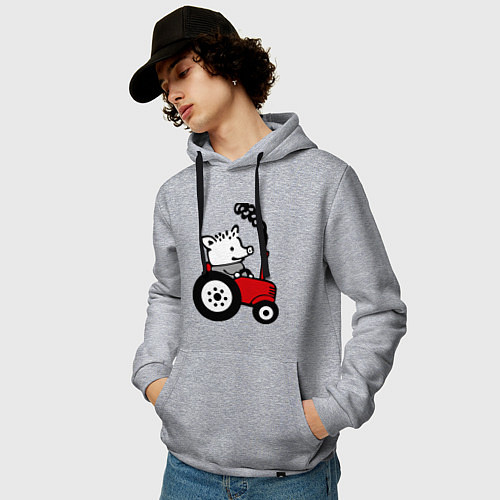 Мужская толстовка-худи Поросенок Петр / Меланж – фото 3