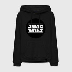 Толстовка-худи хлопковая мужская SWAG Wars цвета черный — фото 1