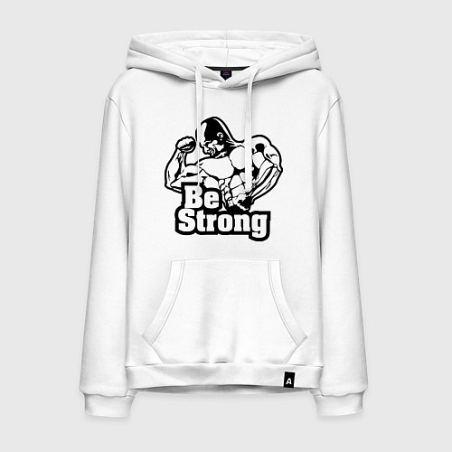 Мужская толстовка-худи Be Strong / Белый – фото 1