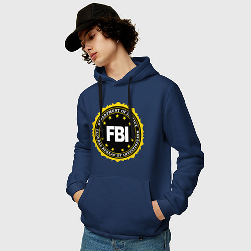 Мужская толстовка-худи FBI Departament / Тёмно-синий – фото 3