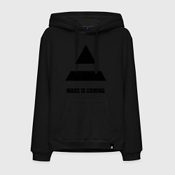 Толстовка-худи хлопковая мужская Mars is coming, цвет: черный