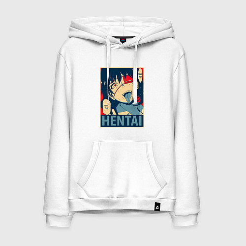 Мужская толстовка-худи Девушка и язык - lets play / Белый – фото 1