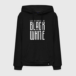 Толстовка-худи хлопковая мужская Juventus: Black & White, цвет: черный
