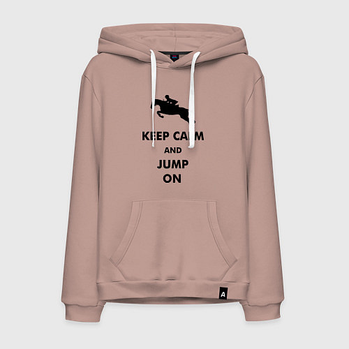 Мужская толстовка-худи Keep Calm & Jump On / Пыльно-розовый – фото 1