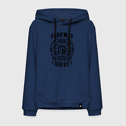 Толстовка-худи хлопковая мужская Parkway Drive: Australia цвета тёмно-синий — фото 1