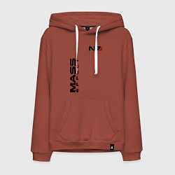 Толстовка-худи хлопковая мужская MASS EFFECT N7, цвет: кирпичный