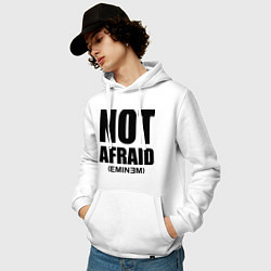 Толстовка-худи хлопковая мужская Not Afraid, цвет: белый — фото 2