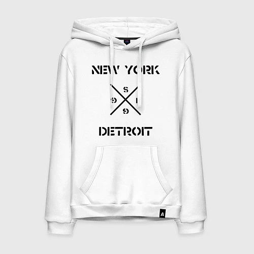 Мужская толстовка-худи NY Detroit / Белый – фото 1