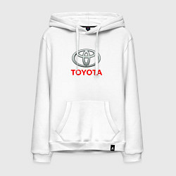 Толстовка-худи хлопковая мужская TOYOTA, цвет: белый