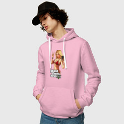 Толстовка-худи хлопковая мужская GTA 5: Selfie, цвет: светло-розовый — фото 2