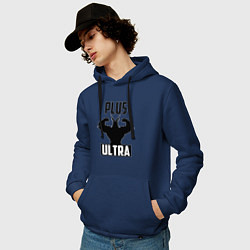 Толстовка-худи хлопковая мужская PLUS ULTRA черный, цвет: тёмно-синий — фото 2
