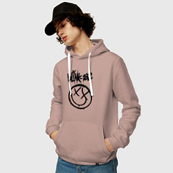Толстовка-худи хлопковая мужская BLINK-182, цвет: пыльно-розовый — фото 2