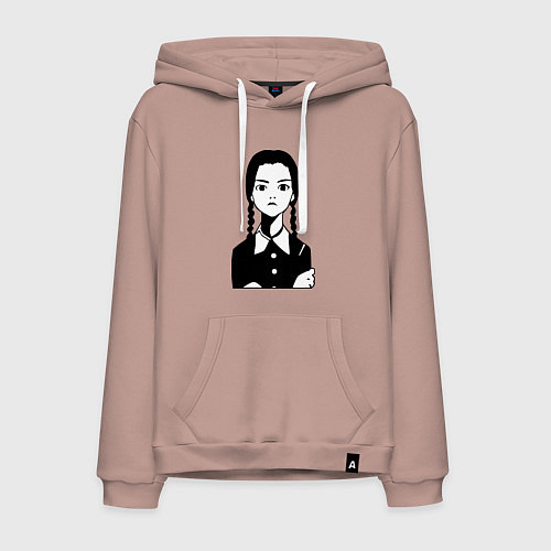 Мужская толстовка-худи Wednesday Addams / Пыльно-розовый – фото 1